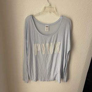 PINK Victoria’s Secret light blue soft long sleeve top size large